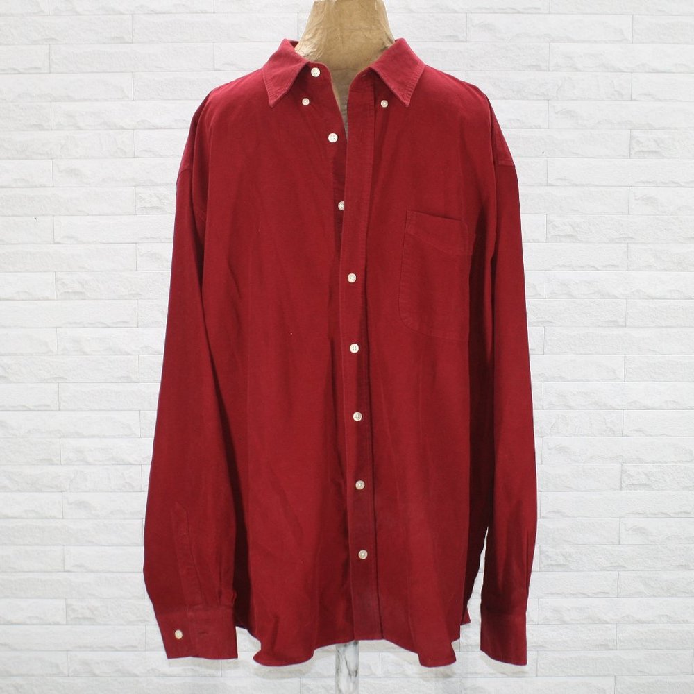 OLD NAVY Shirt Button Down Long Sleeve Burgundy Casual Oxford Cotton XXL